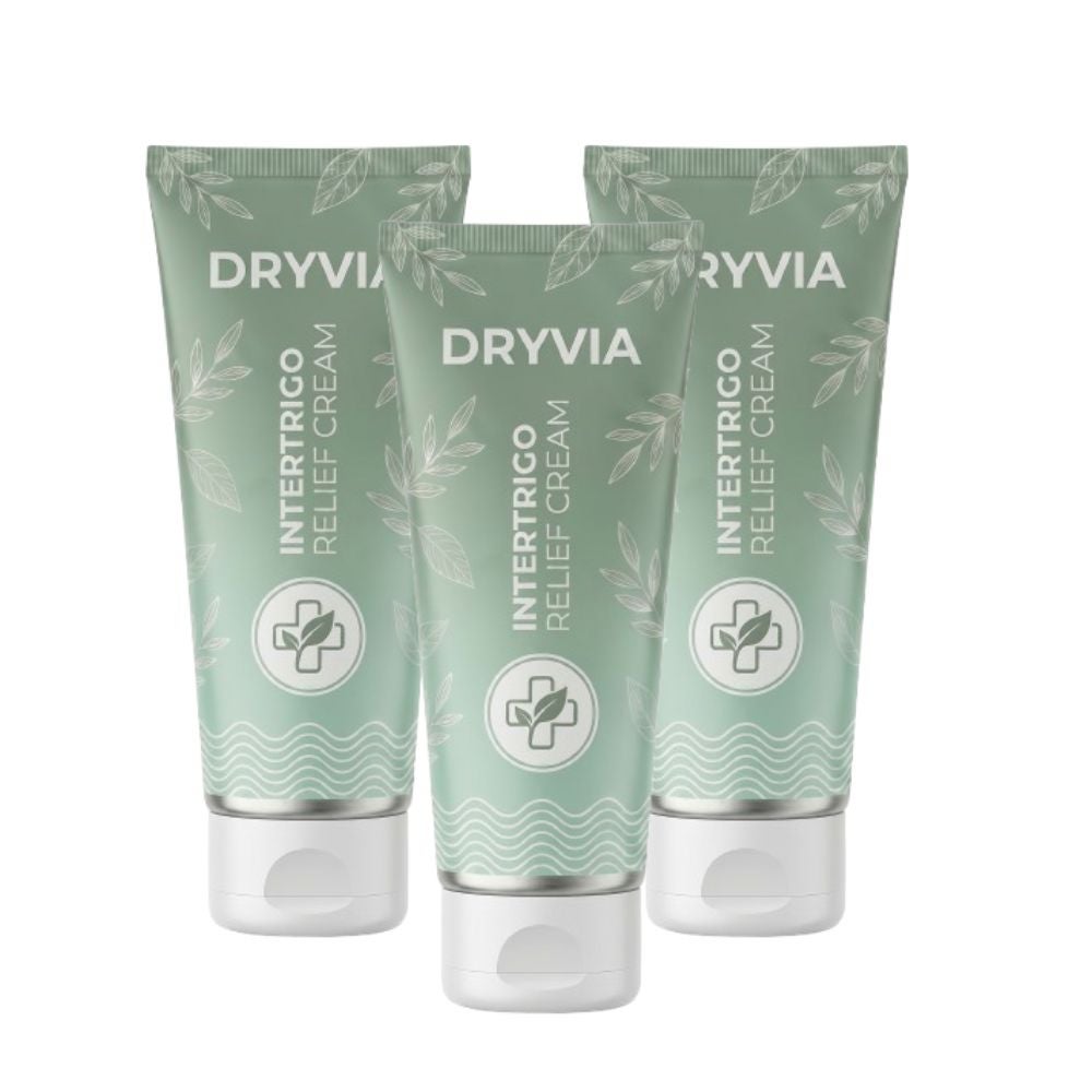 Dryvia Intertrigo Relief Cream treats 99% of skin fold rashes from the first application