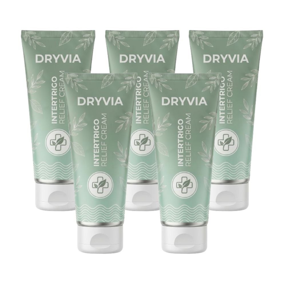 Dryvia Intertrigo Relief Cream treats 99% of skin fold rashes from the first application