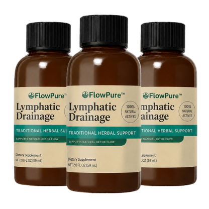 FlowPure™ lymph drainage drops | natural support against fluid retention in the face, stomach and legs